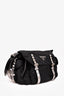 Prada Black/Silver Nylon/Leather Studded Messenger Bag