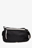 Prada Black/Silver Nylon/Leather Studded Messenger Bag