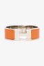 Hermès Orange/Silver Clic Clac Bracelet