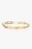 Hermès 18K Yellow Gold Kelly Chain Small Model Bracelet With Small Diamonds