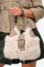 Prada White/Grey Montone Moon Shoulder Bag