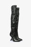 Tom Ford Runway Black Leather Thigh High Wedge Boots Size 40 (As Is)