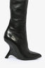 Tom Ford Runway Black Leather Thigh High Wedge Boots Size 40 (As Is)