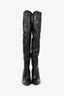 Tom Ford Runway Black Leather Thigh High Wedge Boots Size 40 (As Is)