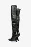 Tom Ford Runway Black Leather Thigh High Wedge Boots Size 40 (As Is)