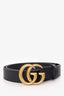 Gucci Black Leather GG Marmont Belt Size 80/32