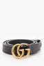 Gucci Black Leather GG Marmont Belt Size 95/38