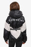 Givenchy Black/White Logo Vegan Puffer Jacket with Belt Est. Size M