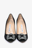 Manolo Blahnik Black Satin Hangisi Heels Size 35.5