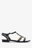 Pre-Loved Chanel™ Black Leather Chain Sandals Size 36 (As Is)