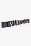 Louis Vuitton Black Leather Silver 'VUITTON' Belt Size 95