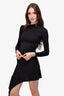 Helmut Lang Black Long Sleeve Asymmetric Dress Size S