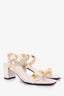 Valentino Cream Calfskin Roman Stud 60mm Sandals Size 39.5