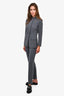 St. John Slate Grey Blazer + Trouser Suit Set Size 36