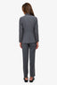 St. John Slate Grey Blazer + Trouser Suit Set Size 36