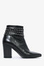 Saint Laurent Black Silver Studded Heeled Booties Size 6