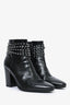 Saint Laurent Black Silver Studded Heeled Booties Size 6