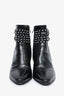 Saint Laurent Black Silver Studded Heeled Booties Size 6