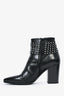 Saint Laurent Black Silver Studded Heeled Booties Size 6