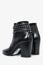 Saint Laurent Black Silver Studded Heeled Booties Size 6