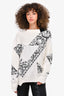 Sacai White Cotton Blend Bandana Pattern Sweater Size 2