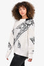 Sacai White Cotton Blend Bandana Pattern Sweater Size 2