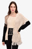 McQ by Alexander McQueen Cream/Black Wool Fringe Sweater Size L