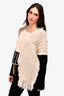 McQ by Alexander McQueen Cream/Black Wool Fringe Sweater Size L