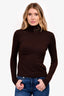 Pre-Loved Chanel™ 2004 Brown Cashmere Turtleneck Top sz 38