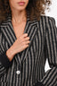 Celine Vintage Black/White Striped Blazer Size 40