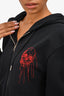 Alexander McQueen Black Red Skull Zip Hoodie Size M