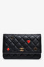 Pre-Loved Chanel™ Black Quilted Leather Coco Casino Wallet On Chain