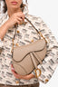 Christian Dior Taupe Grained Leather Saddle Bag with Strap