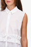 McQ White Sleeveless Button Down Ruffle Detail Tunic Size 4