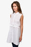 McQ White Sleeveless Button Down Ruffle Detail Tunic Size 4