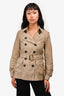 Burberry Brit Beige Nylon Double Breasted Jacket Size 2 US