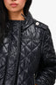 Burberry Brit Black Quilted Padded Detachable Sleeve Jacket Size 8 US