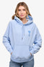 Ami Blue Logo Embroidered Hoodie Size S