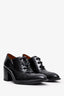 Celine Vintage Black Leather Heeled Oxfords Size 38