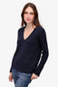 Helmut Lang Navy Wool/Cashmere V-Neck Long Sleeve Sweater Size S