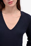 Helmut Lang Navy Wool/Cashmere V-Neck Long Sleeve Sweater Size S