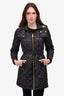 Burberry London Black Diamond Quilted Coat with Belt Size S