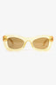 Bottega Venetta Yellow Acrylic Square Frame Sunglasses