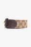 Gucci Brown Leather/Canvas Monogram Belt Size 90 (As Is)