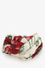 Gucci White/Multicolour Floral Print Padded Headband Size M