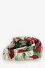 Gucci White/Multicolour Floral Print Padded Headband Size M