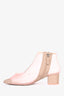 Pre-Loved Chanel™ Pink/Taupe Mesh Camellia Flower Ankle Heel Boots Size 37