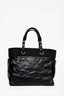 Pre-Loved Chanel™ 2012 Black Leather/Canvas 'Paris Biarritz' Tote Bag