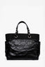 Pre-Loved Chanel™ 2012 Black Leather/Canvas 'Paris Biarritz' Tote Bag