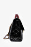 Pre-Loved Chanel™ 2014 Black Quilted Crinkled Leather Red 'Castle Rock' Top Handle